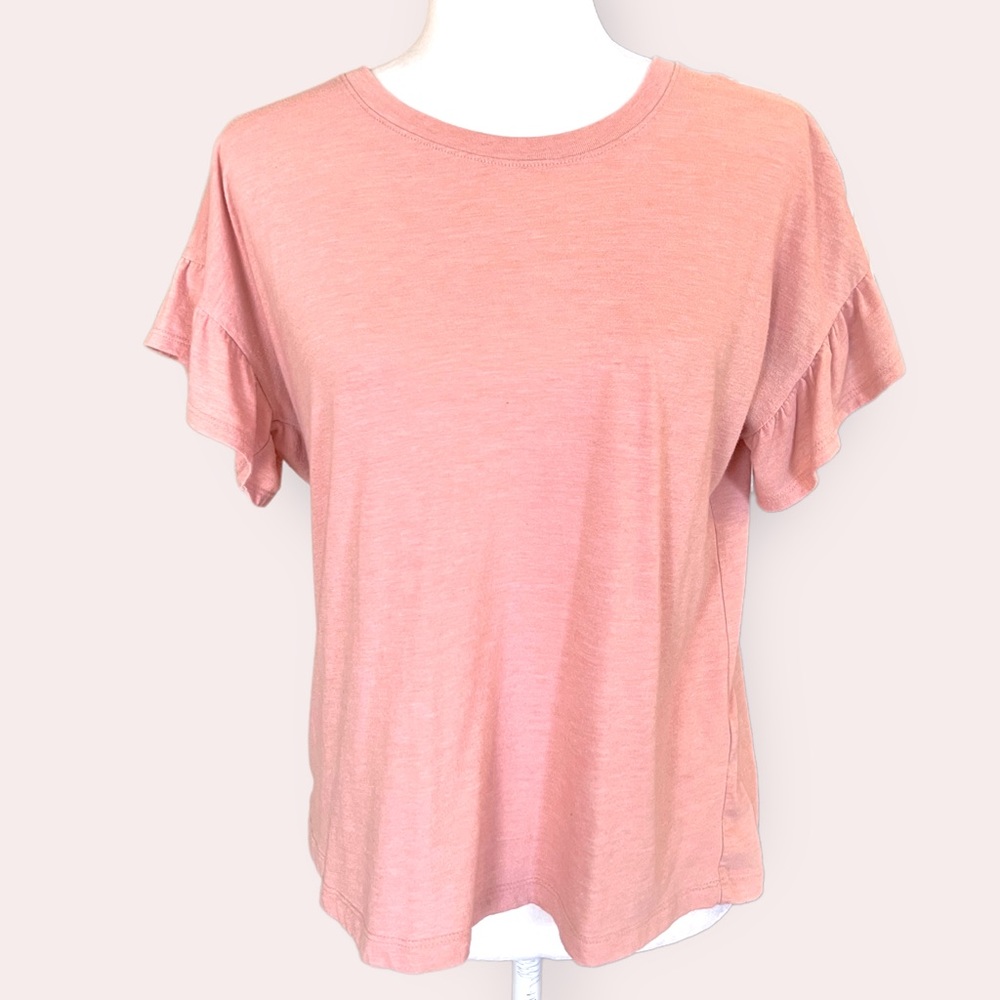Calvin Klein Women’s Pink Short Flutter Sleeve Tee Shirt Size XS